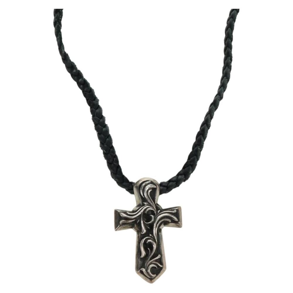 Chrome Hearts Small Balkan Cross W Boro Chip Necklace Ag925 Silver